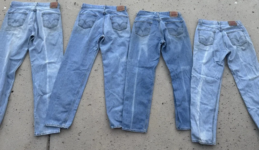 Lot of 4 LEVI'S Men's 550 Relex Fit Faded Blue Jeans Denim 36x36 Ok for Work